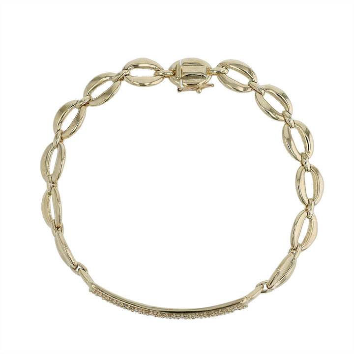 14k Yellow Gold Diamond ID Bracelet