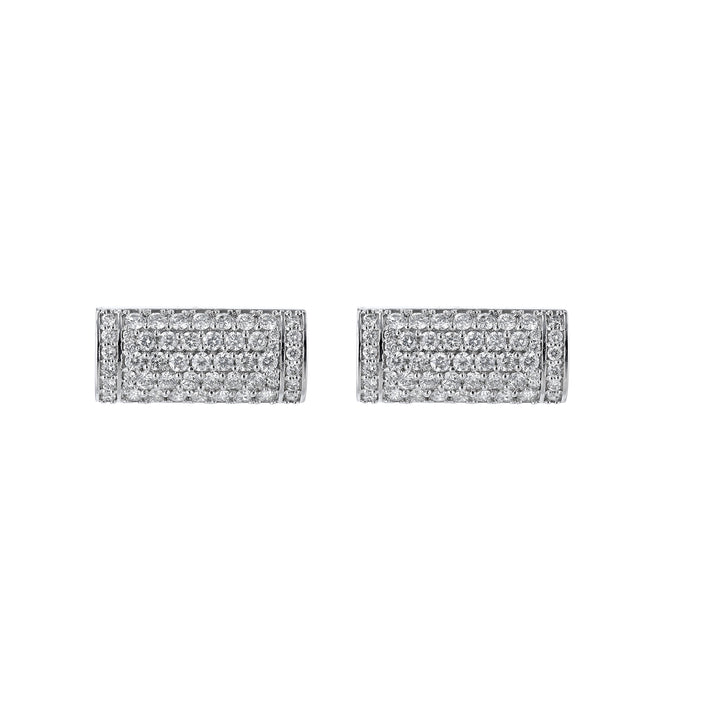 Rectangular Diamond White Gold Cufflinks