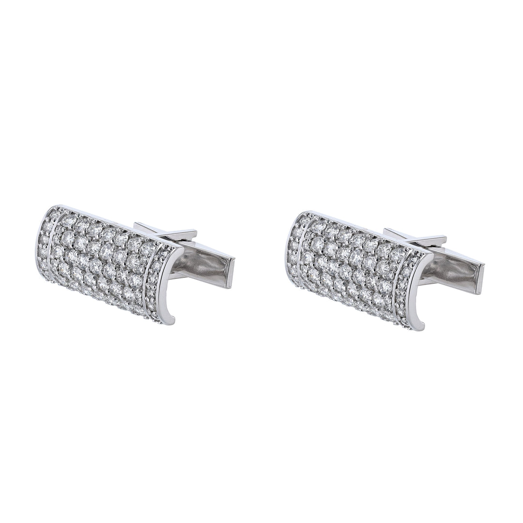 Rectangular Diamond White Gold Cufflinks