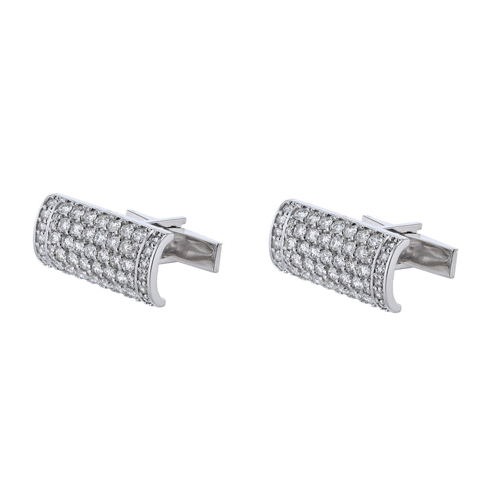 Rectangular Diamond White Gold Cufflinks