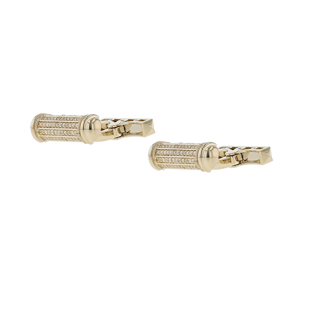 14K Yellow Gold Champagne Diamond Cufflinks