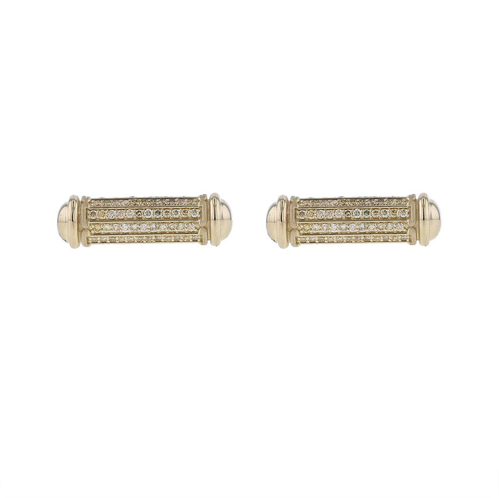 14K Yellow Gold Champagne Diamond Cufflinks