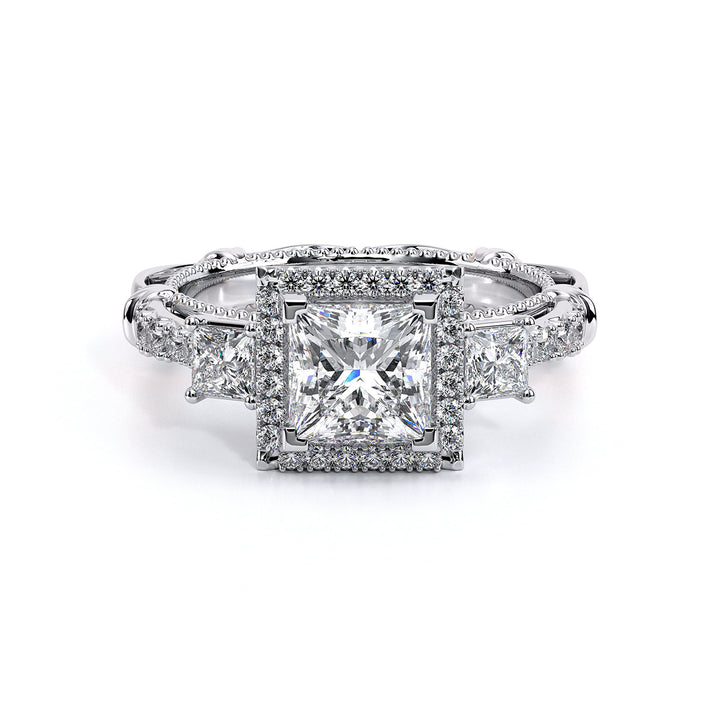 Parisian Pave' Princess Halo Diamond Ring