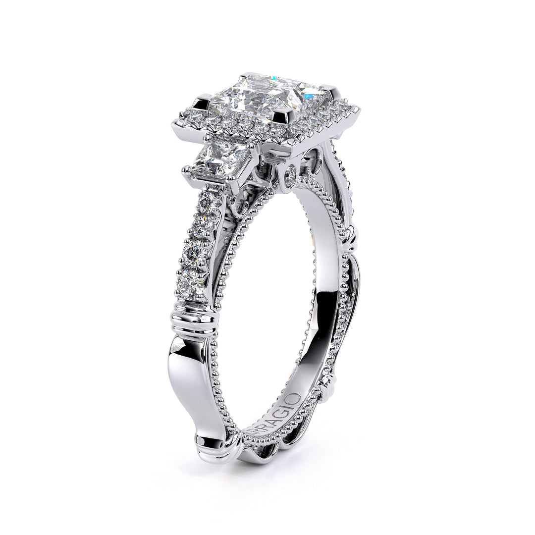 Parisian Pave' Princess Halo Diamond Ring