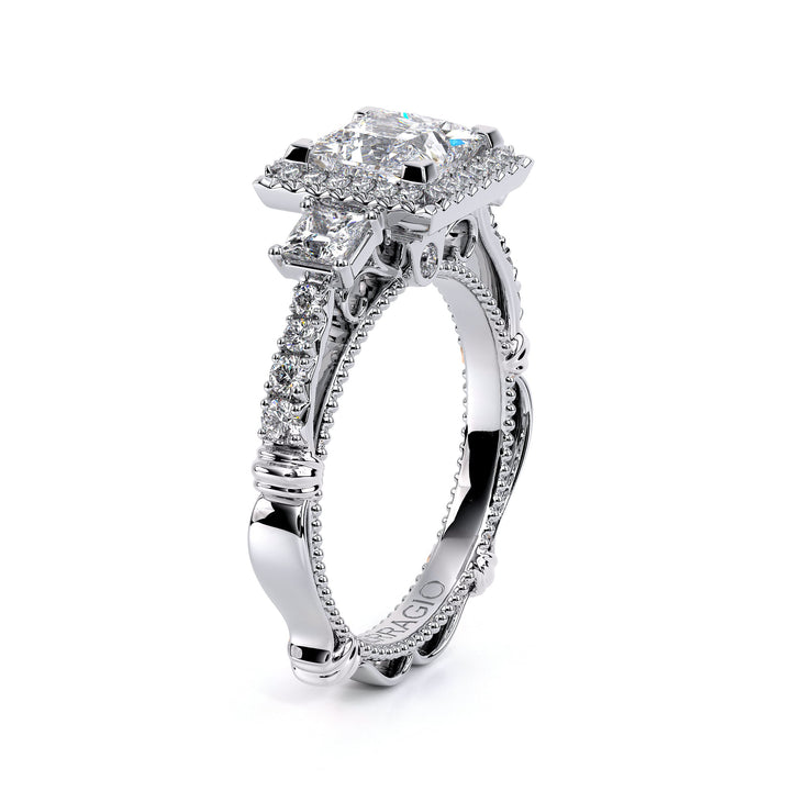 Parisian Pave' Princess Halo Diamond Ring