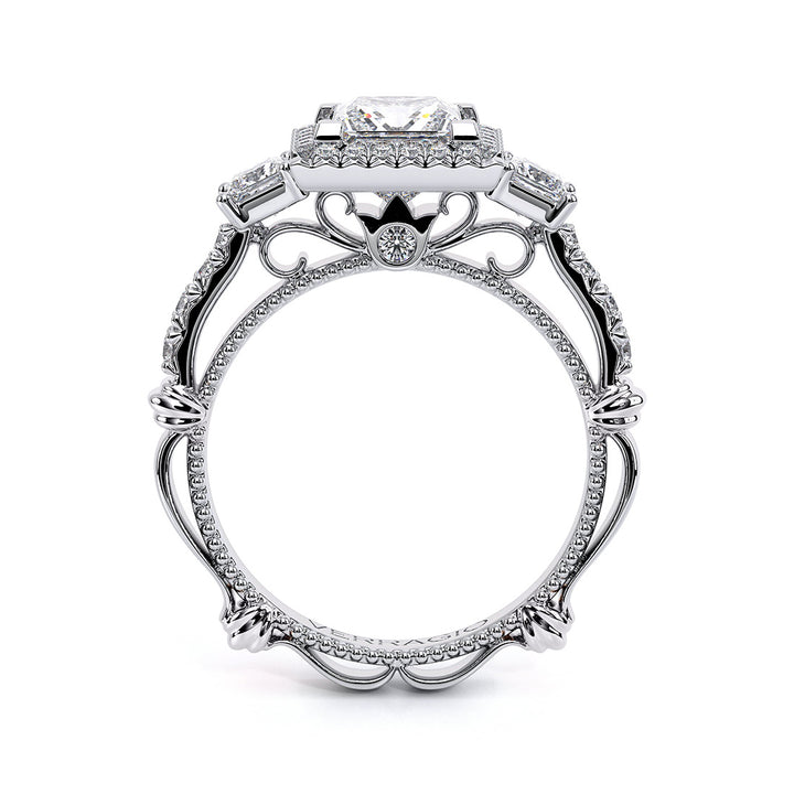 Parisian Pave' Princess Halo Diamond Ring