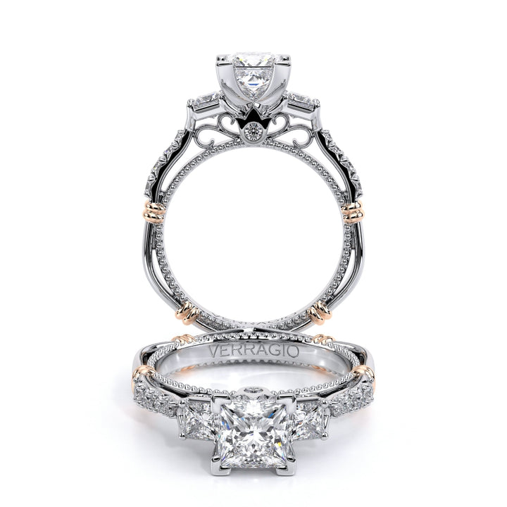 Parisian Princess Cut Three-Stone Diamond Ring