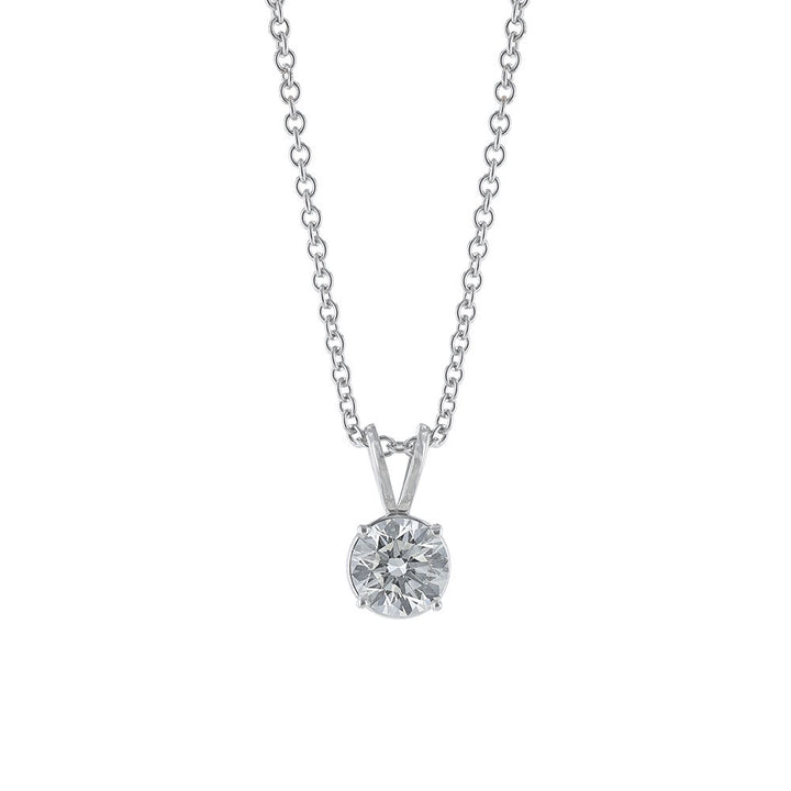 Round Cut Diamond Pendant Necklace
