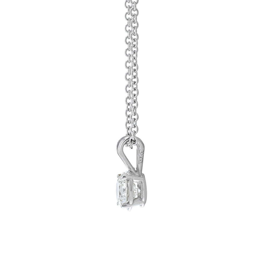 Round Cut Diamond Pendant Necklace