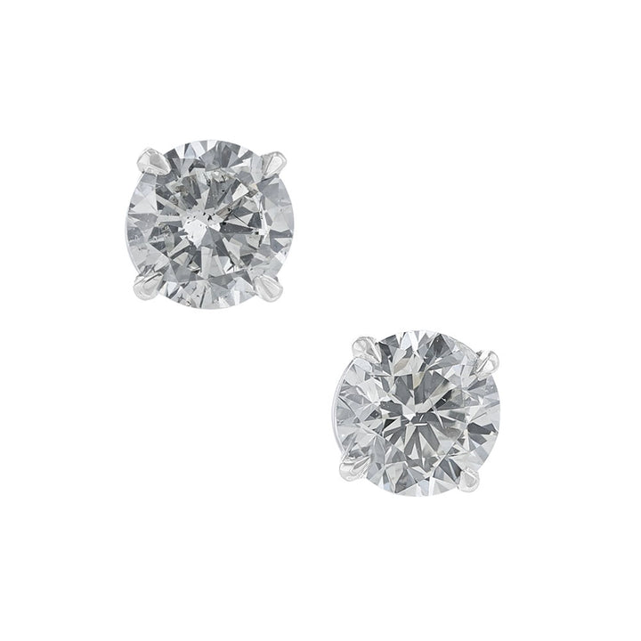 Certified Round Diamond Stud Earrings,1.92ct.