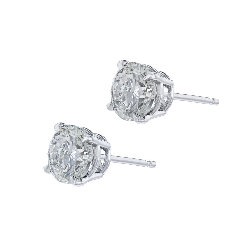 Certified Round Diamond Stud Earrings,1.92ct.
