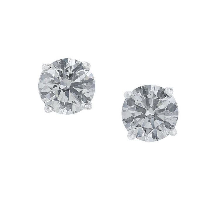 Certified Round Diamond Stud Earrings, 2.02ct.