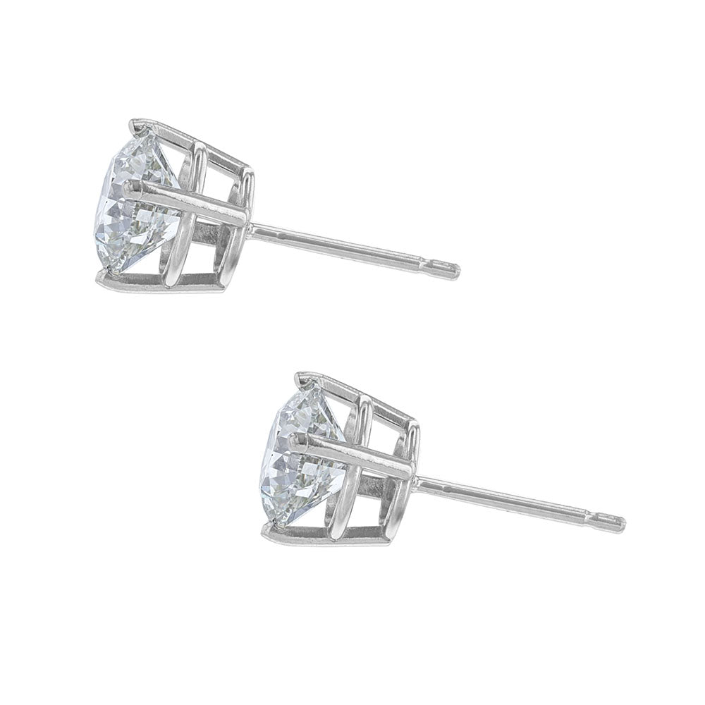 Certified Round Diamond Stud Earrings, 2.02ct.