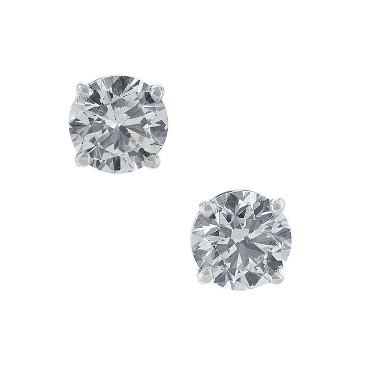 Certified Round Diamond Stud Earrings, 1.67ct.