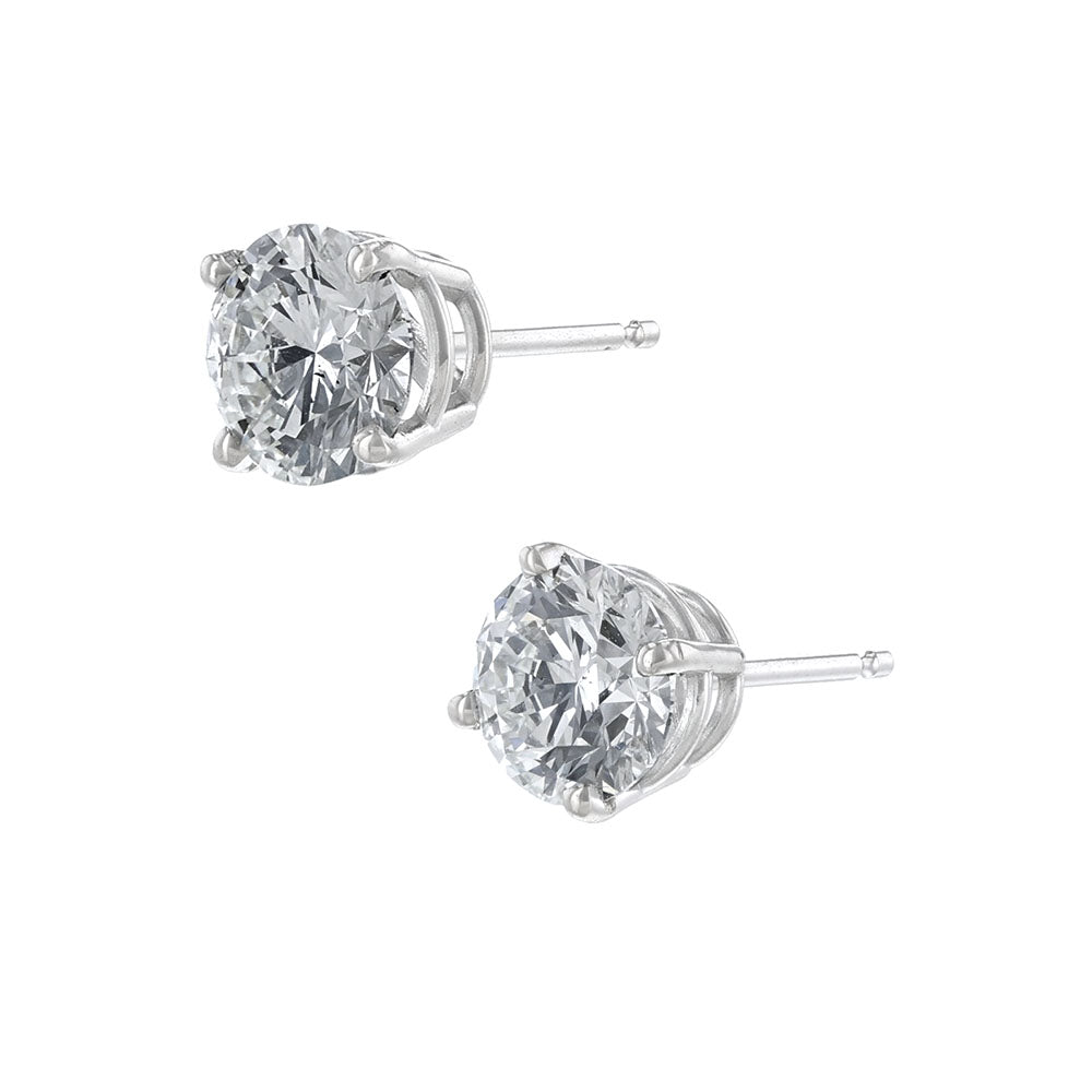 Certified Round Diamond Stud Earrings, 1.67ct.