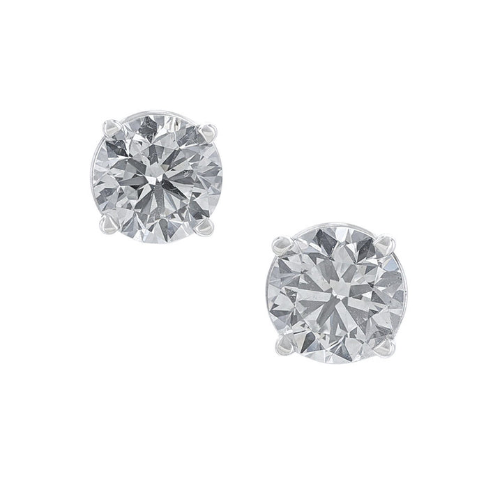 Certified Round Diamond Stud Earrings, 1.40ct.