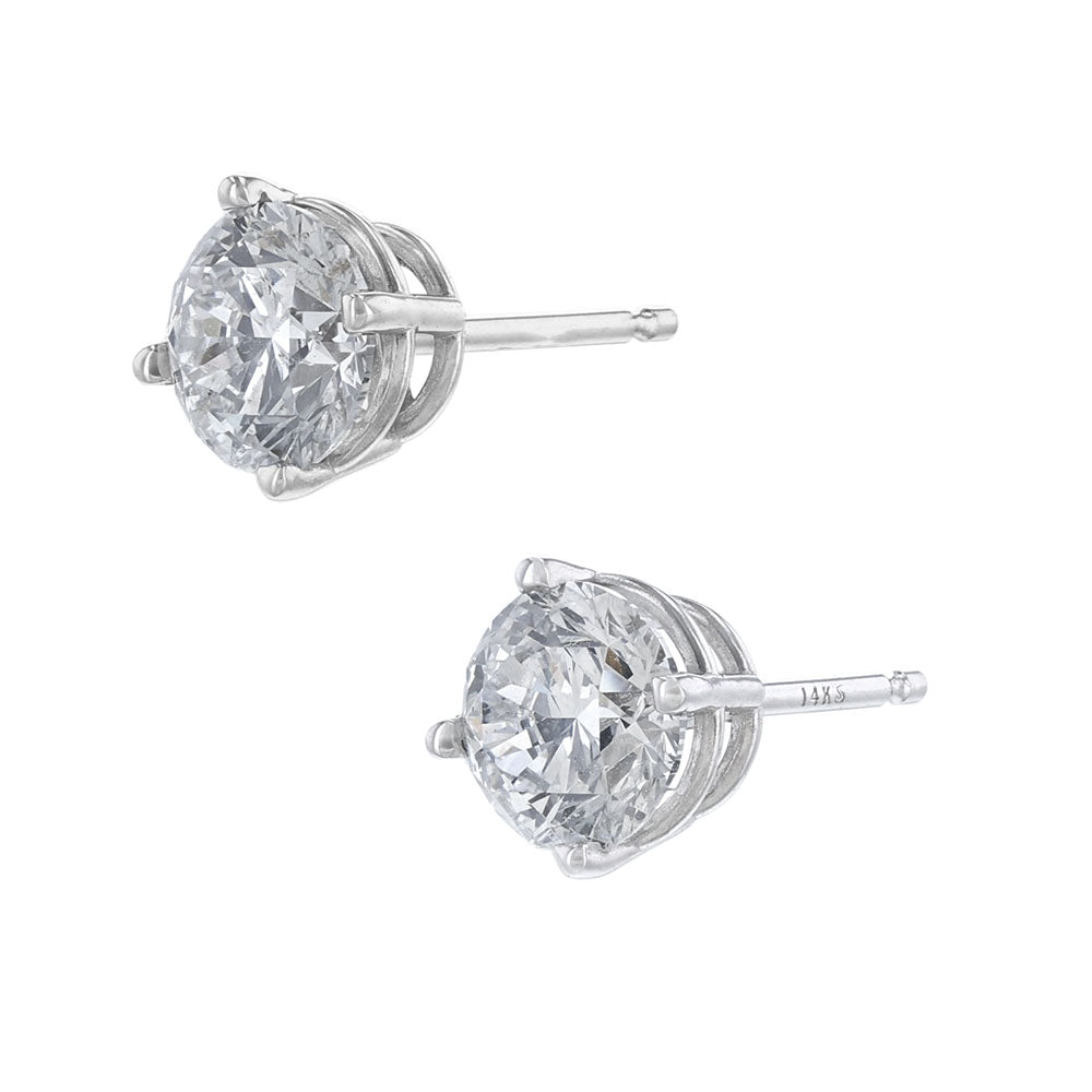 Certified Round Diamond Stud Earrings, 1.40ct.
