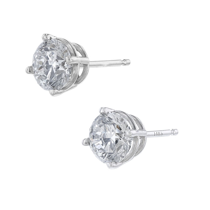 Certified Round Diamond Stud Earrings, 1.40ct.