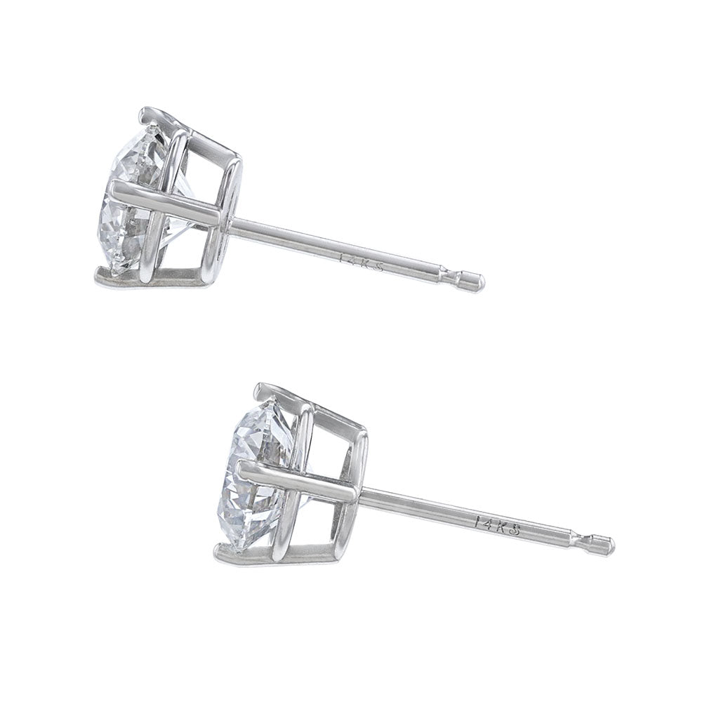 Certified Round Diamond Stud Earrings, 1.40ct.