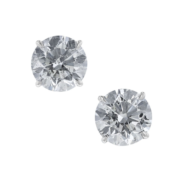Certified Round Diamond Stud Earrings, 4.00ct. - SOLD