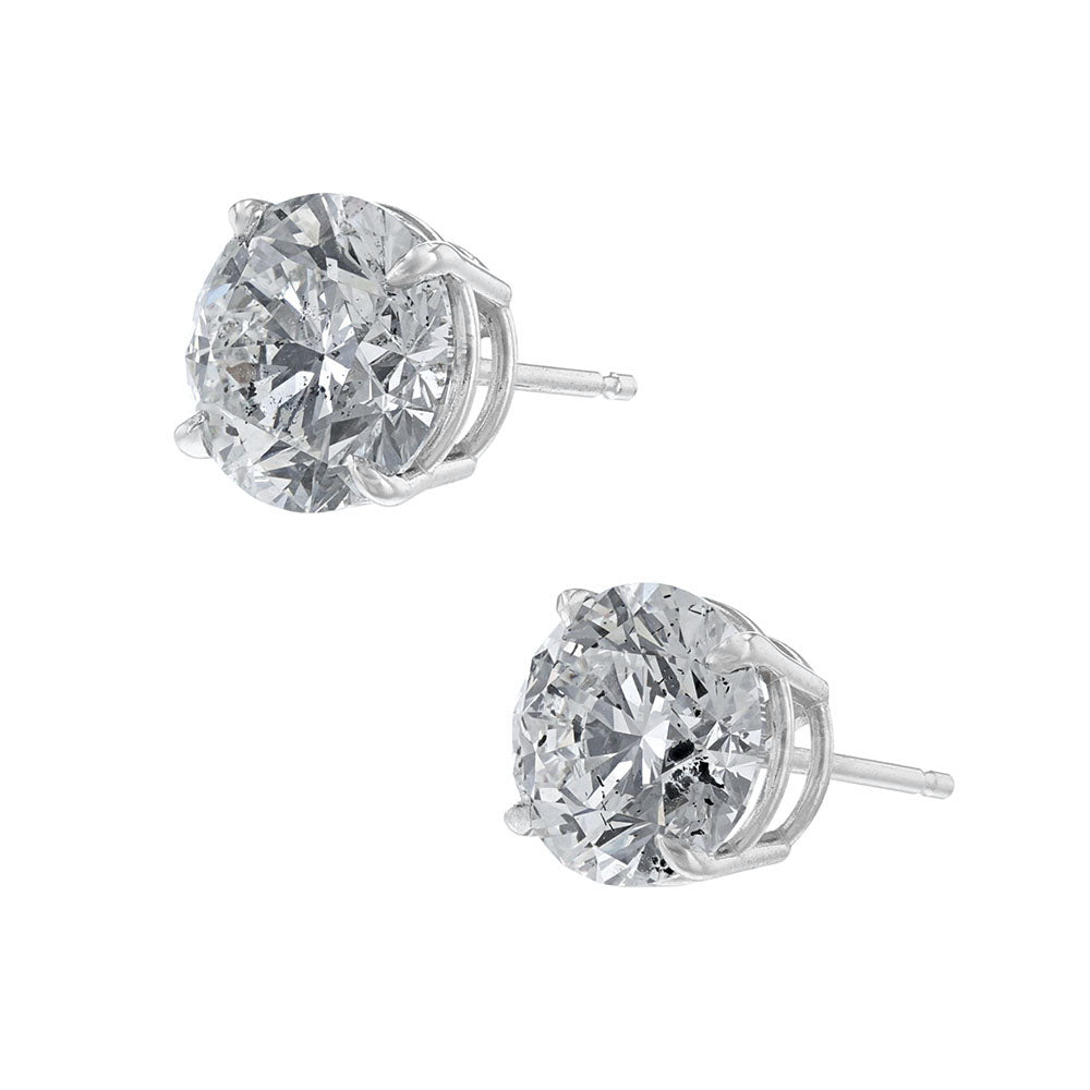 Certified Round Diamond Stud Earrings, 4.00ct. - SOLD