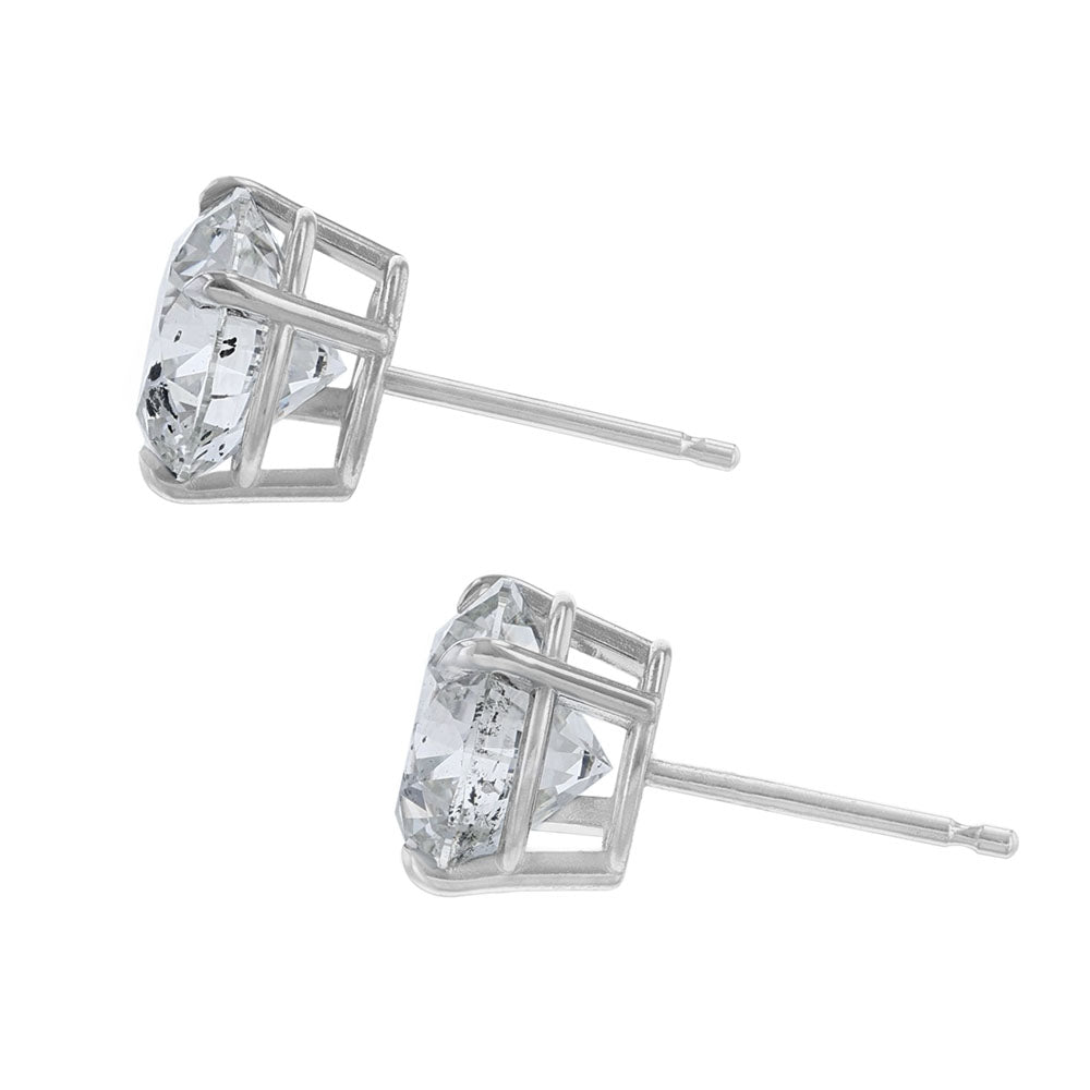 Certified Round Diamond Stud Earrings, 4.00ct. - SOLD