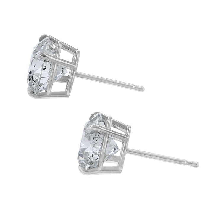 Certified Round Diamond Stud Earrings, 4.00ct. - SOLD