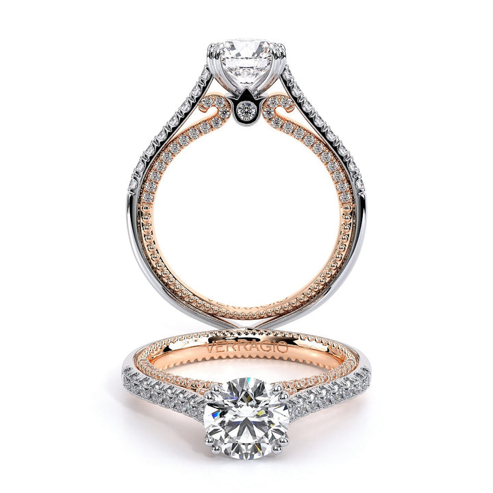 Couture Pave Cathedral Round Diamond Ring