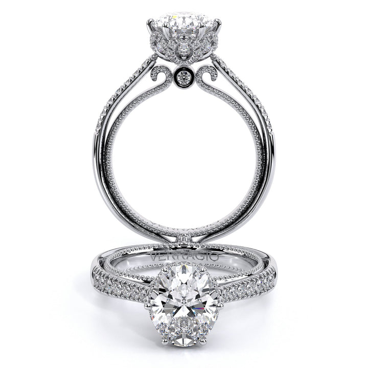 Couture Floral Tiara Engagement Ring