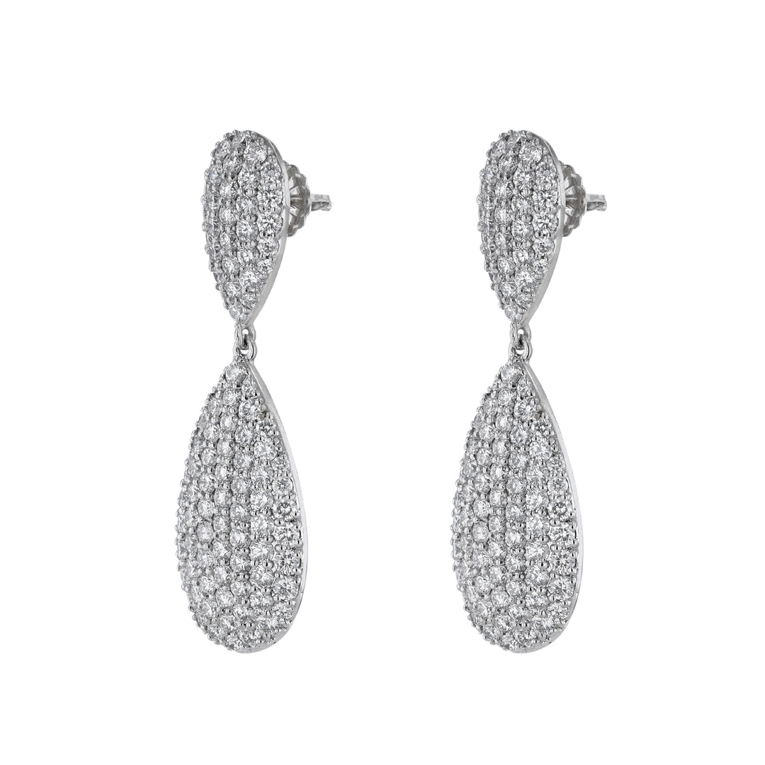 Double Tear Drop Diamond Earrings, 9.14ct.