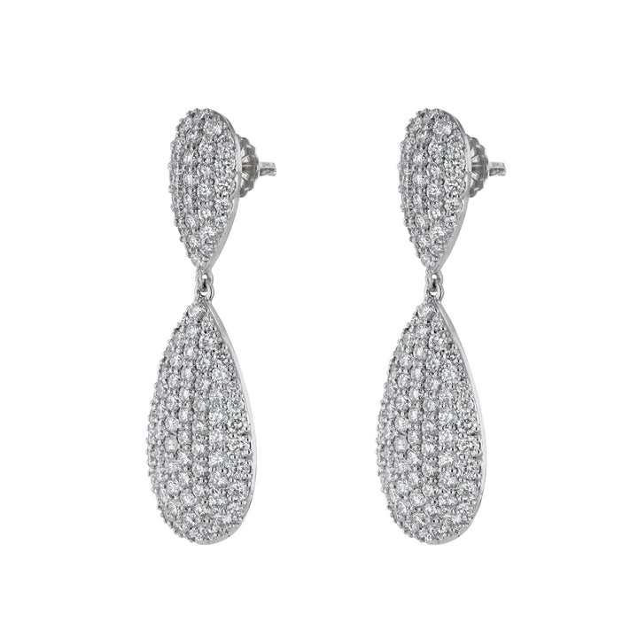 Double Tear Drop Diamond Earrings, 9.14ct.