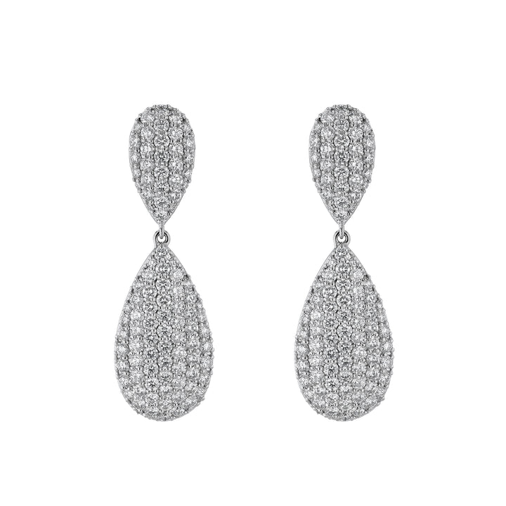 Double Tear Drop Diamond Earrings, 9.14ct.