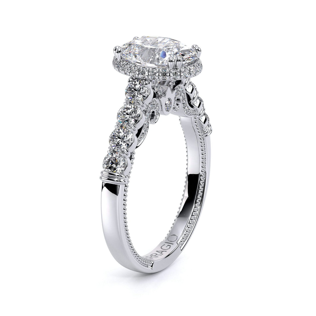 Insignia Pave Halo Diamond Engagement Ring
