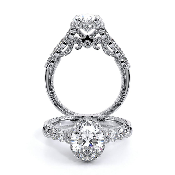 Insignia Pave Halo Diamond Engagement Ring