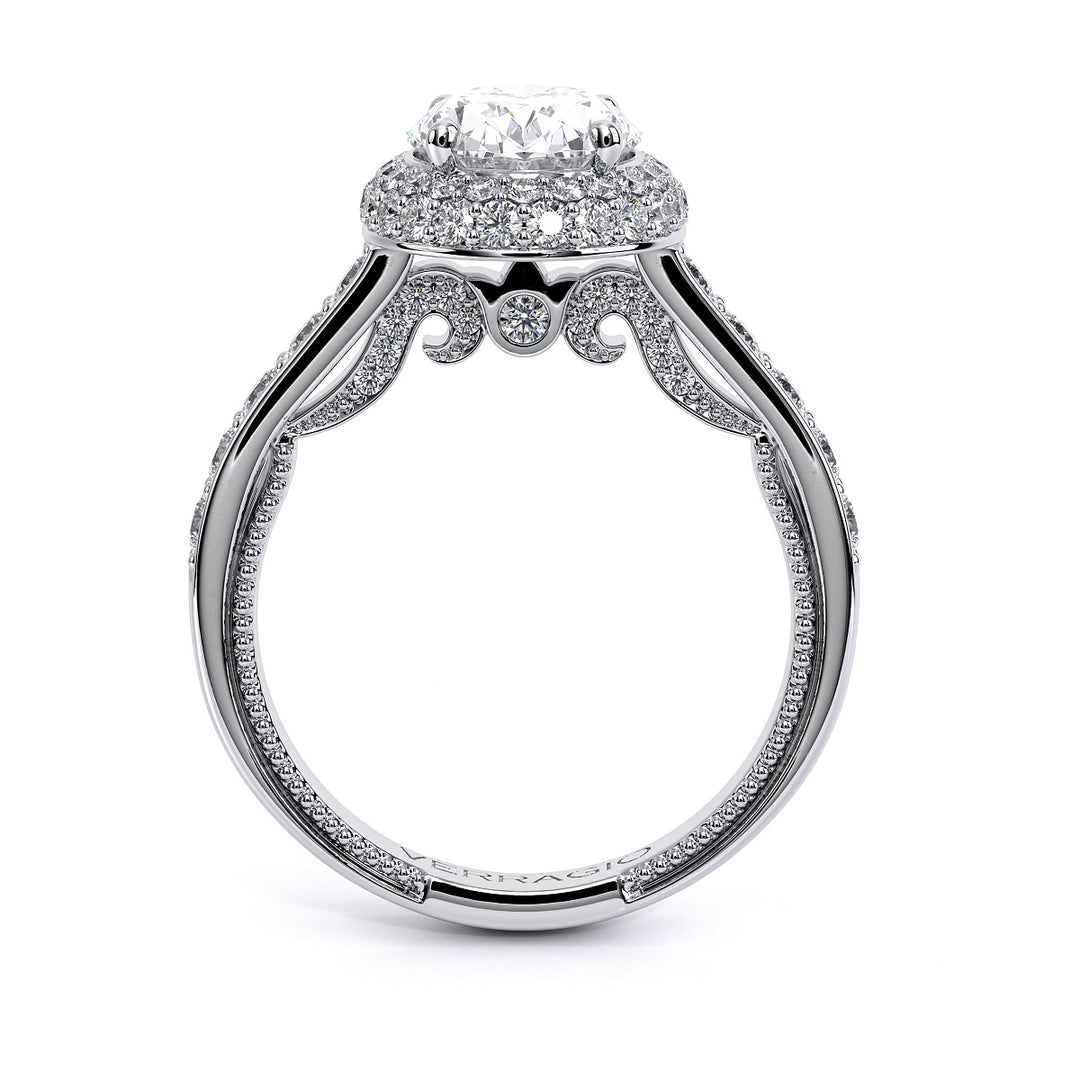 Insignia Oval Double Pave Halo Diamond Ring