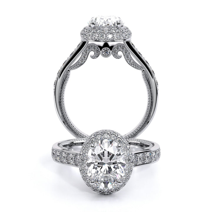 Insignia Oval Double Pave Halo Diamond Ring