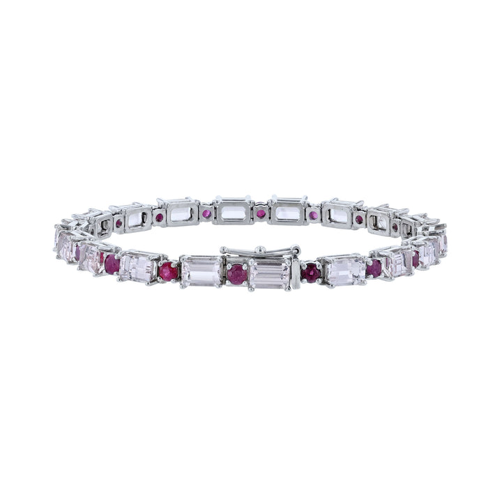 Ruby & Morganite Tennis Bracelet, 14.13ct.