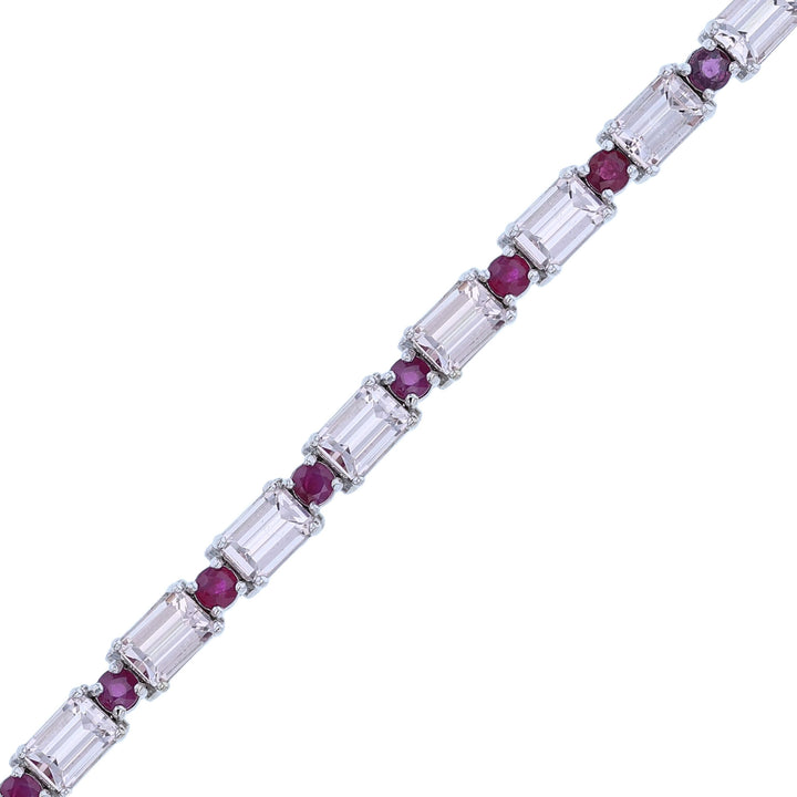Ruby & Morganite Tennis Bracelet, 14.13ct.