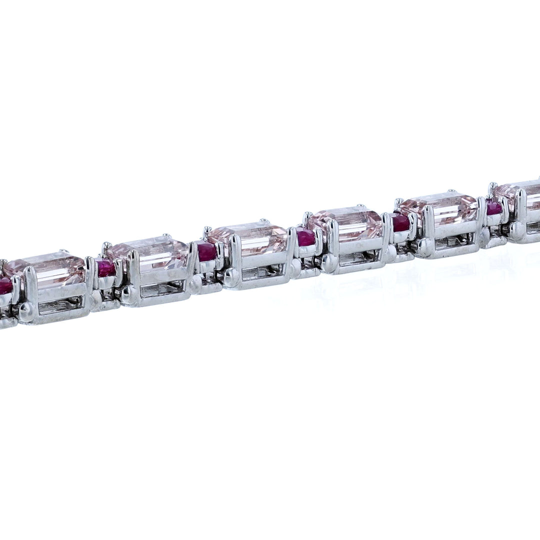 Ruby & Morganite Tennis Bracelet, 14.13ct.