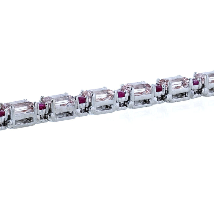 Ruby & Morganite Tennis Bracelet, 14.13ct.