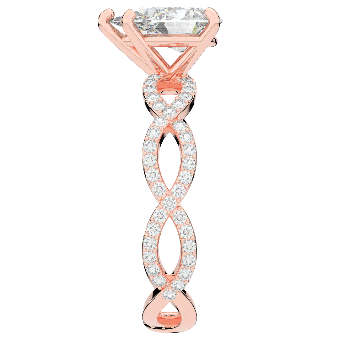 1.30CT.TW PEAR LAB DIAMOND TWIST BAND ENGAGEMENT RING - Nazarelle