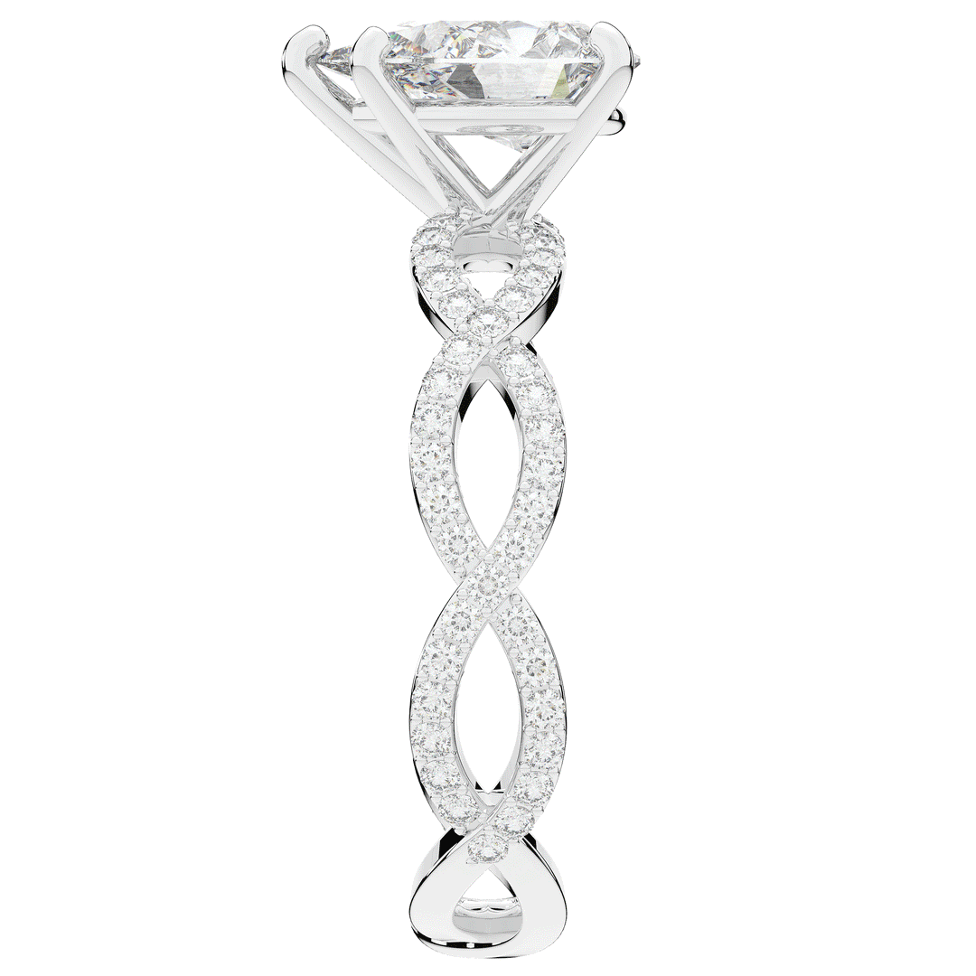 1.30CT.TW PEAR LAB DIAMOND TWIST BAND ENGAGEMENT RING - Nazarelle