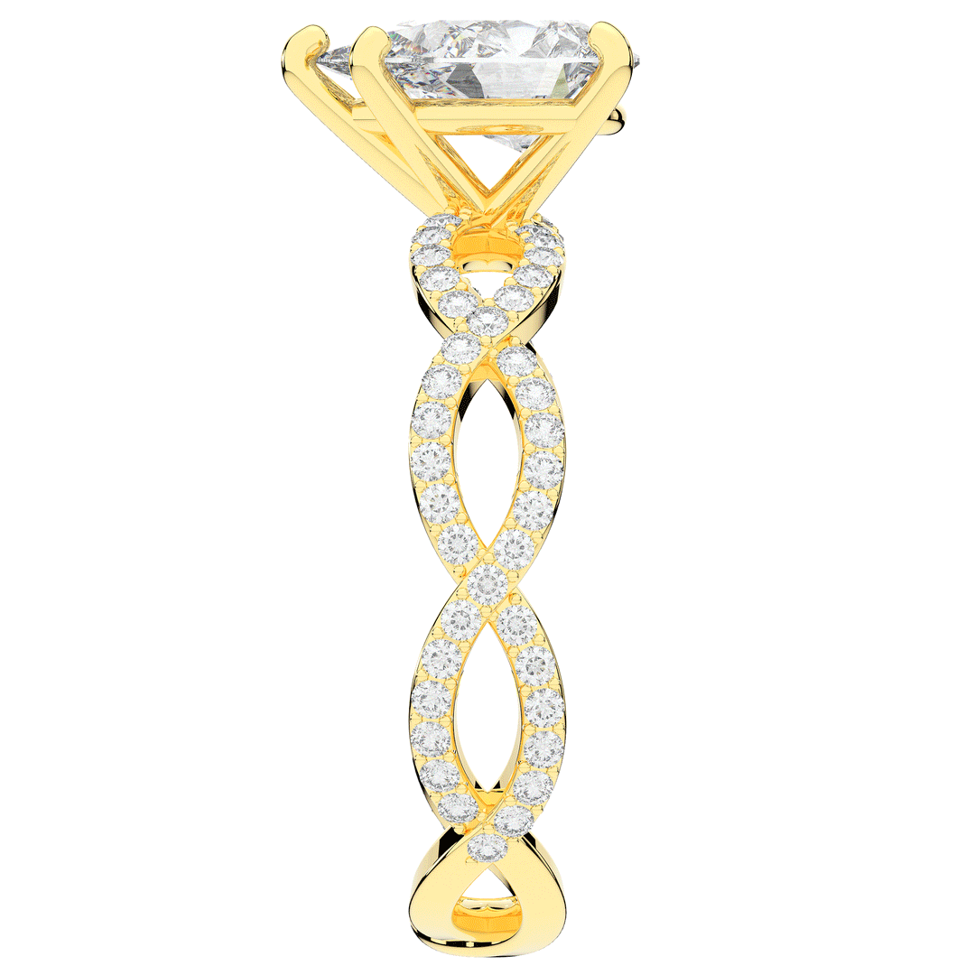 1.30CT.TW PEAR LAB DIAMOND TWIST BAND ENGAGEMENT RING - Nazarelle