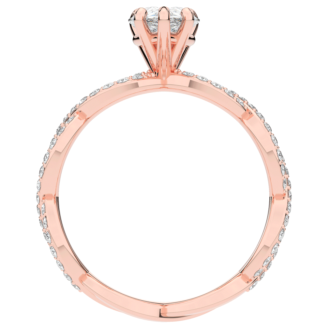 1.30CT.TW PEAR LAB DIAMOND TWIST BAND ENGAGEMENT RING - Nazarelle