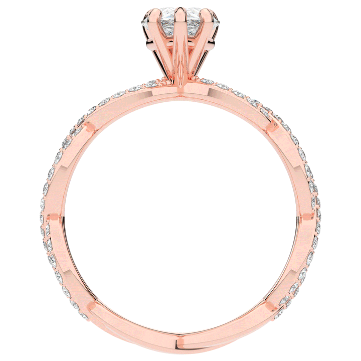 1.30CT.TW PEAR LAB DIAMOND TWIST BAND ENGAGEMENT RING - Nazarelle