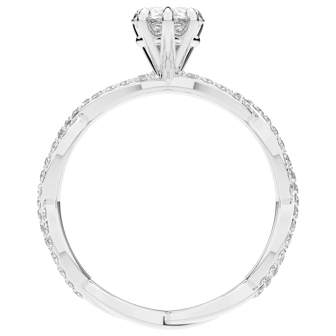 1.30CT.TW PEAR LAB DIAMOND TWIST BAND ENGAGEMENT RING - Nazarelle