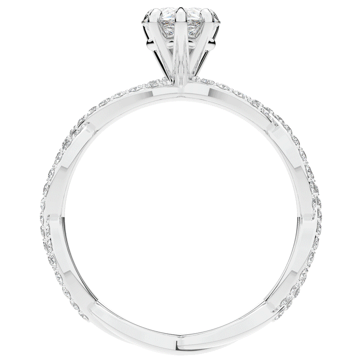 1.30CT.TW PEAR LAB DIAMOND TWIST BAND ENGAGEMENT RING - Nazarelle