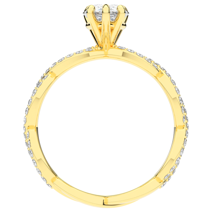 1.30CT.TW PEAR LAB DIAMOND TWIST BAND ENGAGEMENT RING - Nazarelle