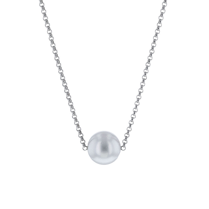 14K White Gold Single South Sea Pearl Necklace