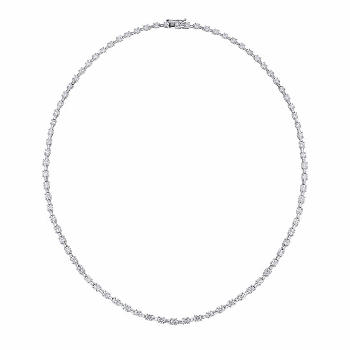 18K White Gold Diamond Tennis Necklace, 6.77ct